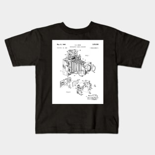 Vintage Camera Patent - Photographer Camera Art - Black And White Kids T-Shirt